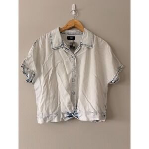 KUT From The Kloth Women's Tie Cropped Shirt Size M